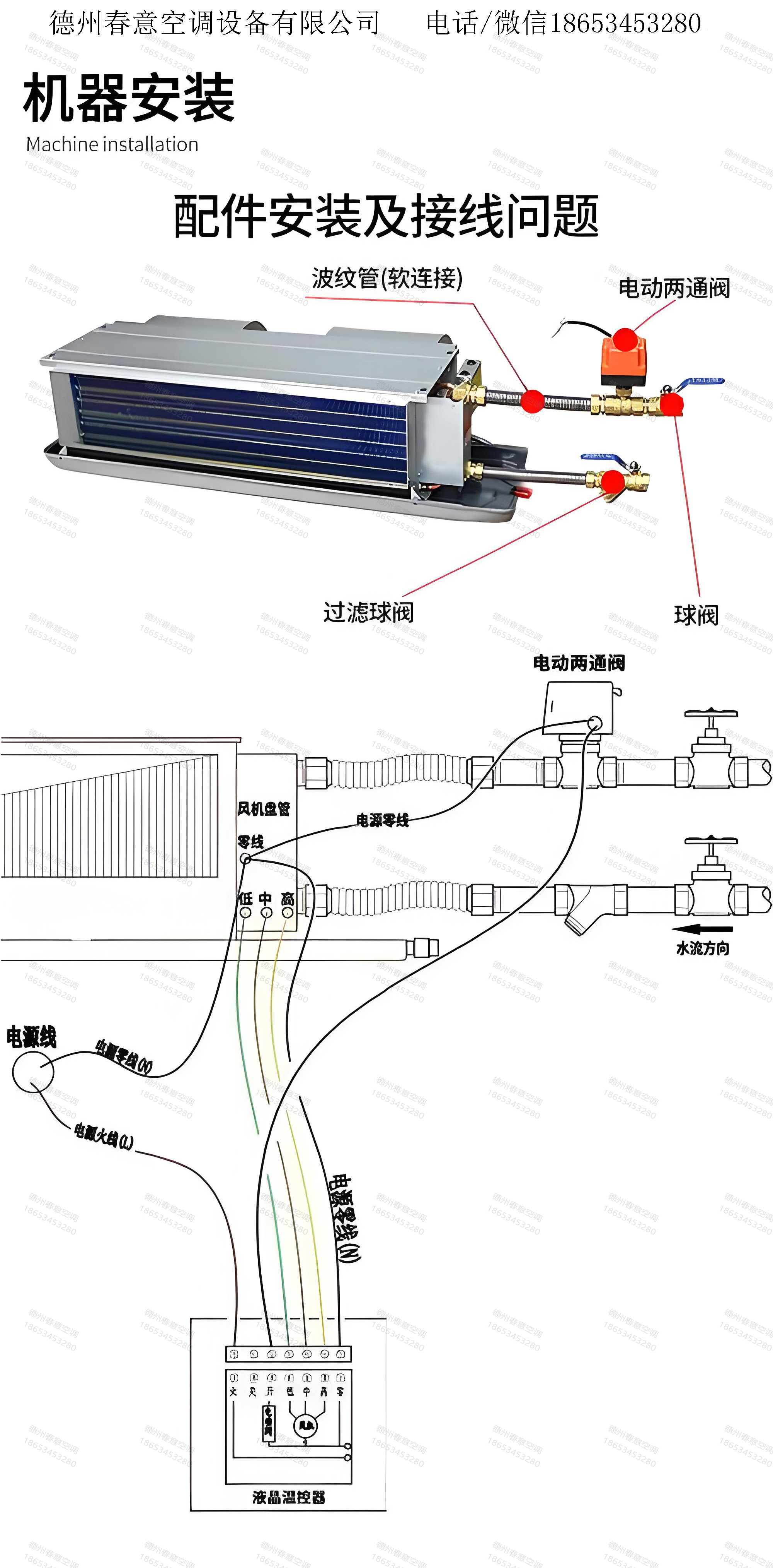 風(fēng)機(jī)盤管配件安裝接線圖